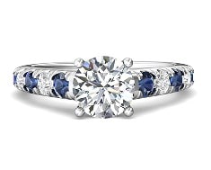 A micropave sapphire and diamond engagement ring from Martin Flyer