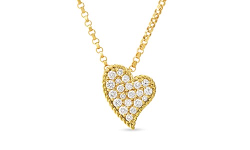 Heart necklace by Roberto Coin with sleek heart silhouette