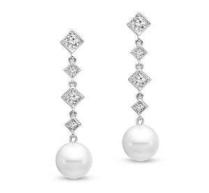 Pearl and white gold fashion earrings by Mastolioni
