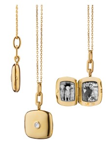 18K Yellow Gold and Diamond Locket Necklace by Monica Rich Kosann