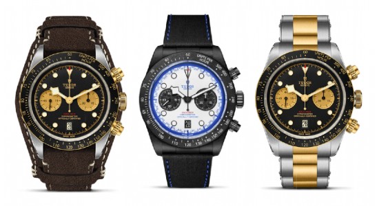 three Black Bay Chronograph watches by TUDOR