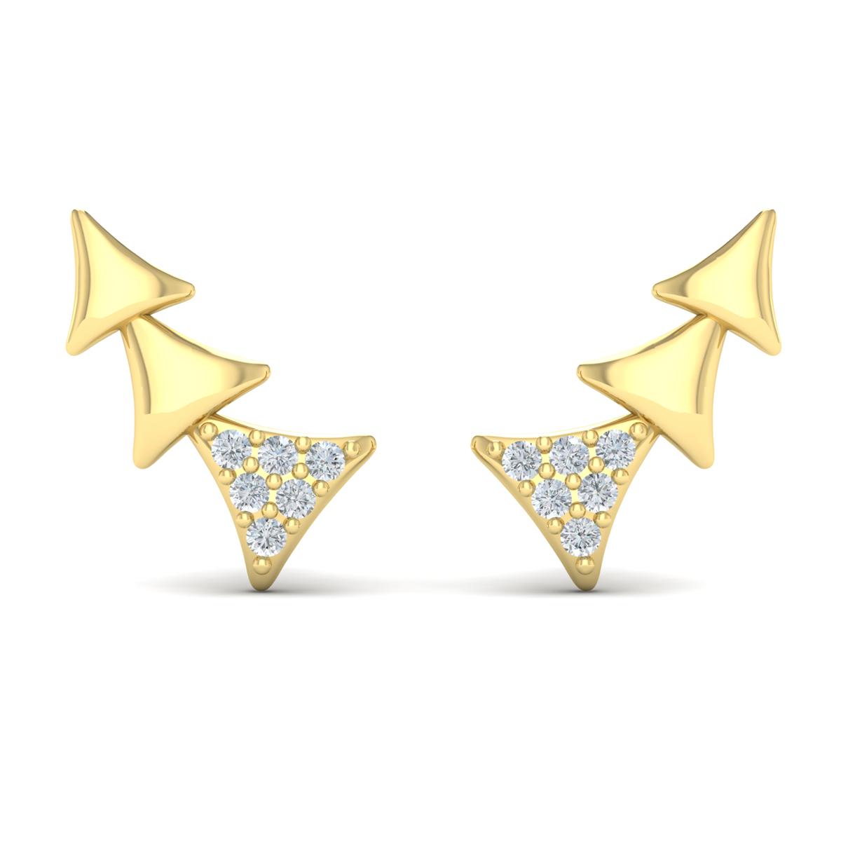 Yellow gold diamond ear climbers