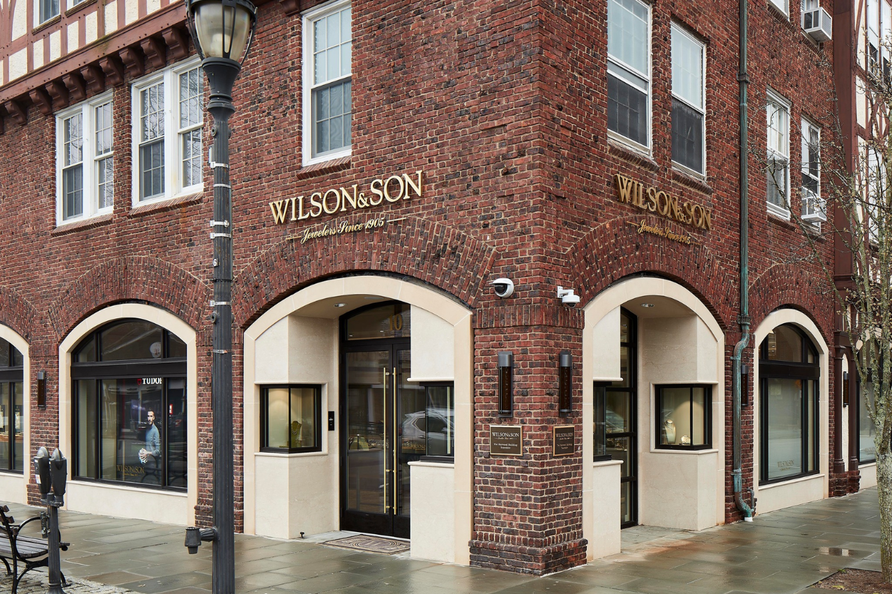 An exterior view of Wilson & Son Jewelers’ storefront.