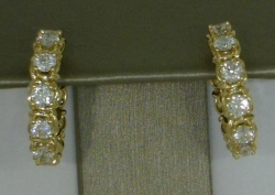 A.LINK A.LINK 18 KARAT YELLOW GOLD DIAMOND HOOPS SET WITH 20 DIAMONDS=1.80CTW