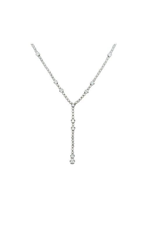 A.LINK 18 Karat White Gold Bezel Set Round Brilliant Diamond Lariat Necklace