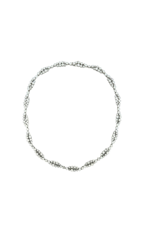 A.LINK 18 Karat White Gold Spiral Diamond Necklace