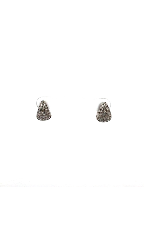 A.LINK 18 Karat White Gold Pave Diamond Huggie Earring