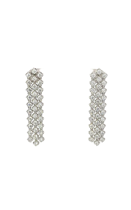 A.LINK 18K White Gold Abracci Triple Diamond Drop Earrings