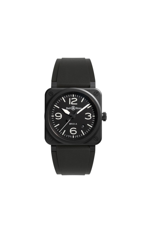 Bell & Ross 41MM BR0392 Black Ceramic With Rubber Strap