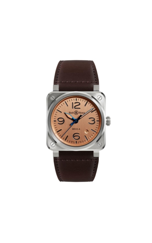 Bell & Ross 41MM BR03 Copper Dial On Calfskin Strap With Additional Black Synthetic Strap
