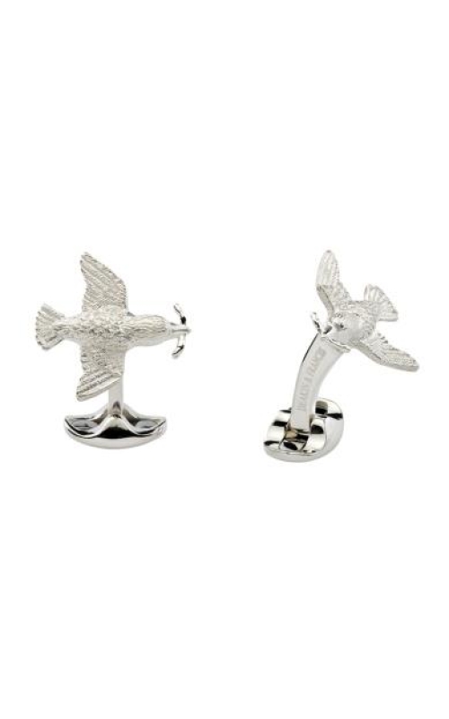 DEAKIN & FRANCIS LTD. Sterling Silver Bird and Worm Cufflinks