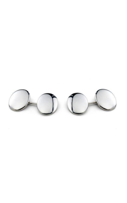 DEAKIN & FRANCIS LTD. Sterling Silver Plain Domed Oval Cufflinks