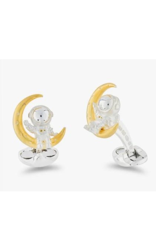DEAKIN & FRANCIS LTD. Sterling Silver Astronaut And Moon Cufflinks