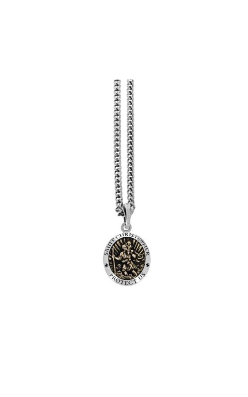 KING BABY Saint Christopher Pendant with Gold Alloy on a 24 Inch Necklace