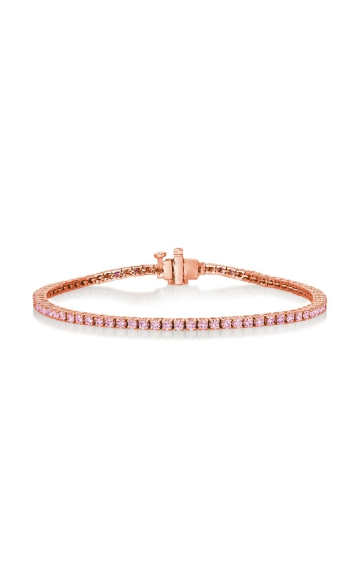 LJ WEST 14 Karat Rose Gold Straight Line Argyle Pink Diamond Bracelet