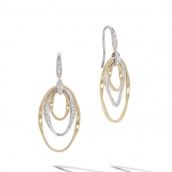 MARCO BICEGO Marrakech Onde 18k Yellow Gold and Diamond Twisted Oval Drop Earrings