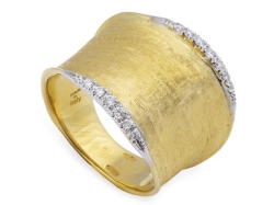 MARCO BICEGO Lunaria 18K Yellow Gold Large Band with Diamonds