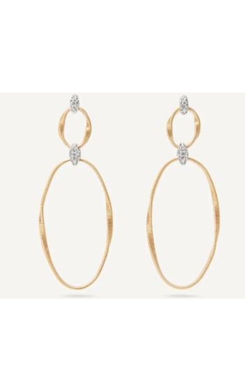 MARCO BICEGO Marco Bicego 18K Yellow Gold and Diamond Flat Link Earrings