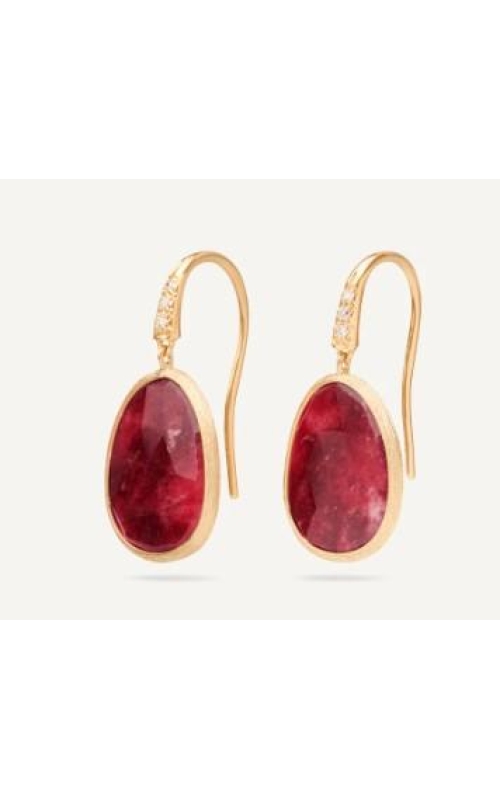 MARCO BICEGO Lunaria 18K Yellow Gold Drop Earrings with Thulite and Diamond Accent