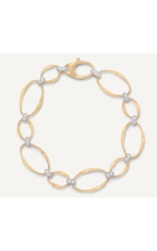 MARCO BICEGO Marrakech Onde 18K Yellow Gold and Diamond Flat Link Bracelet