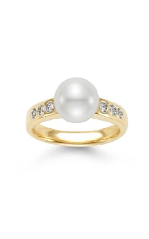 MASTOLONI 18 Karat Yellow Gold Cultured Pearl & Diamond Ring