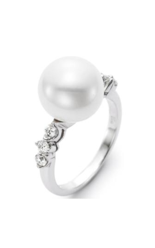 MASTOLONI 18 Karat White Gold Cultured Pearl & Diamond Ring