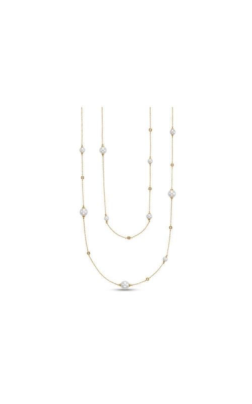 MASTOLONI 14 Karat Yellow Gold Pearl & Diamond Necklace 36