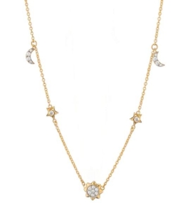 MONICA RICH KOSANN Sun, Moon And Stars 18' Necklace In 18K Gold