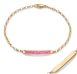 MONICA RICH KOSANN Pink Sapphire 'Courage' Petite Poesy Bracelet In 18K Yellow Gold