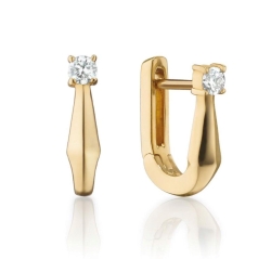 MONICA RICH KOSANN Petite 'Points North' Earrings With Diamond In 18K Yellow Gold