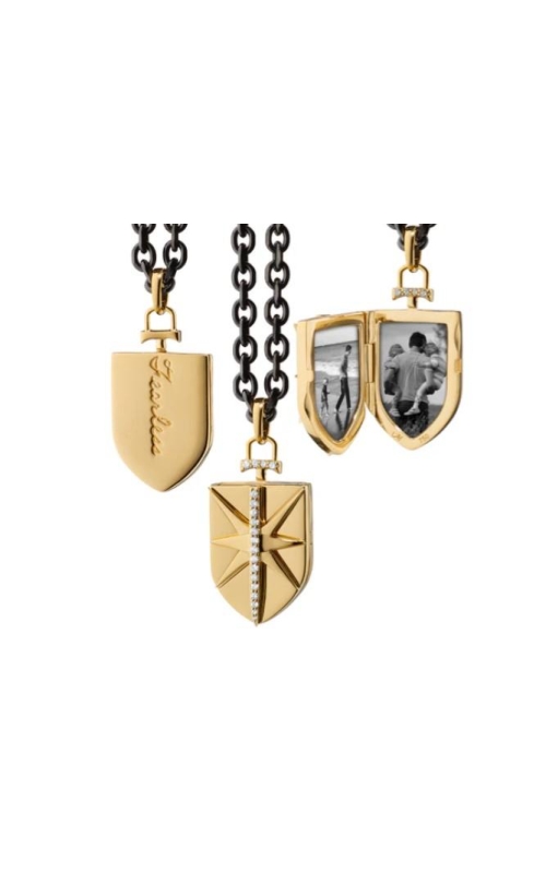 MONICA RICH KOSANN 18K Yellow Gold Fearless Shield Necklace