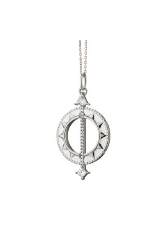 MONICA RICH KOSANN Sterling Silver White Enamel Sundial Charm - Time is Precious
