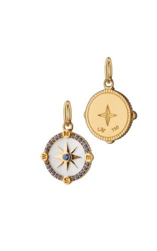 MONICA RICH KOSANN Mini Adventure Compass Charm with White Enamel