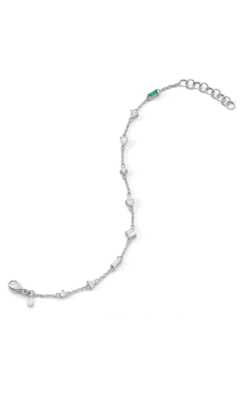 MONICA RICH KOSANN Fancy Cut Staggered Rock Crystal Tennis Bracelet In Sterling Silver