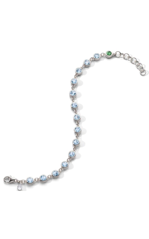 MONICA RICH KOSANN Bezel Set Aquamarine Tennis Bracelet In Sterling Silver