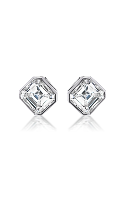 NADER KASH 18 Karat White Gold Emerald Cut Diamond Stud Earrings