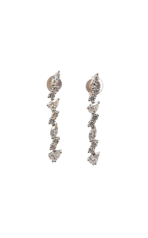 NADER KASH 18K White Gold Mixed Shape Diamond Earrings