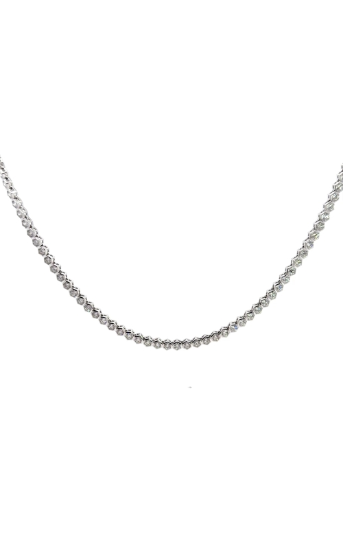 NADER KASH 18K White Gold Hexagonal Diamond Necklace