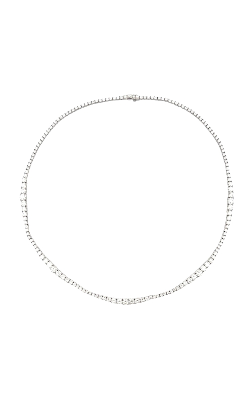 NADER KASH 18K White Gold Graduating Diamond Tennis Necklace