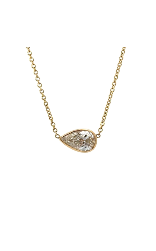 NADER KASH 18K Yellow Gold Pear Shaped Diamond Bezel Set Necklace
