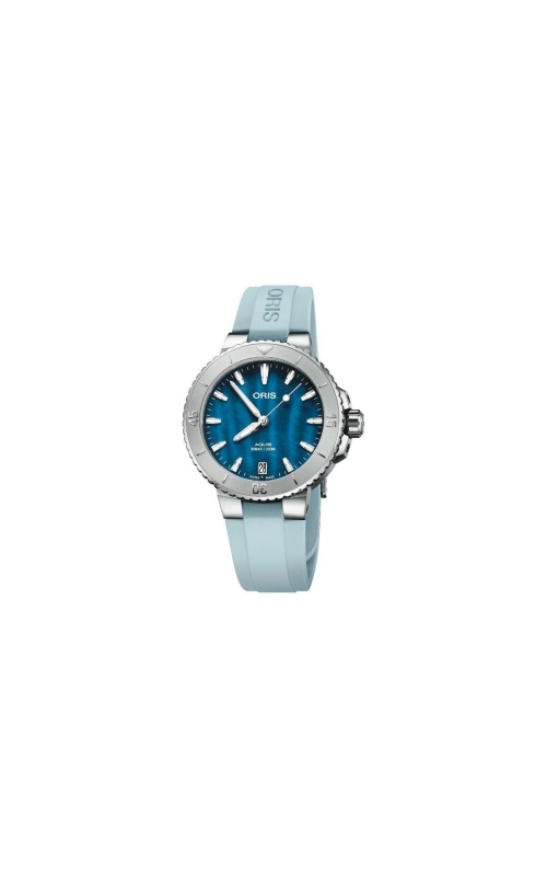 ORIS Aquis Date 36.5mm With Aegean Blue Rubber Strap