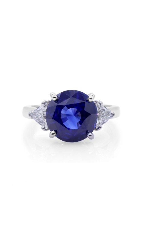 Platinum Sapphire & Diamond Three Stone Ring