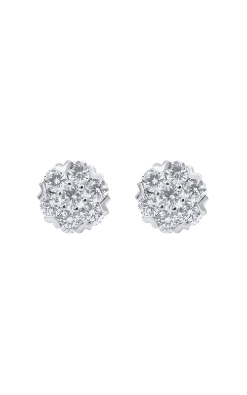 Platinum Diamond Flower Earrings