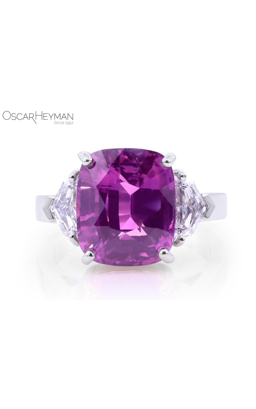 Platinum Vivid Purple Sapphire and Diamond Ring