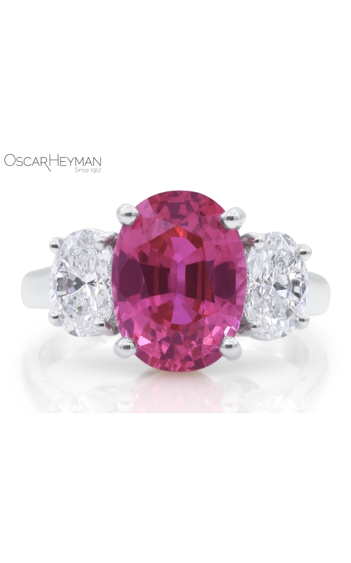Platinum Pink Sapphire and Diamond Ring