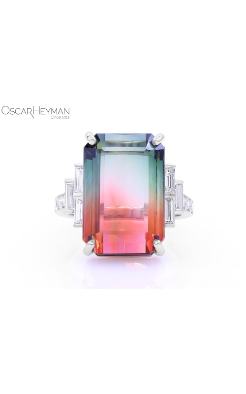 Platinum Bi-Color Tourmaline & Diamond Ring