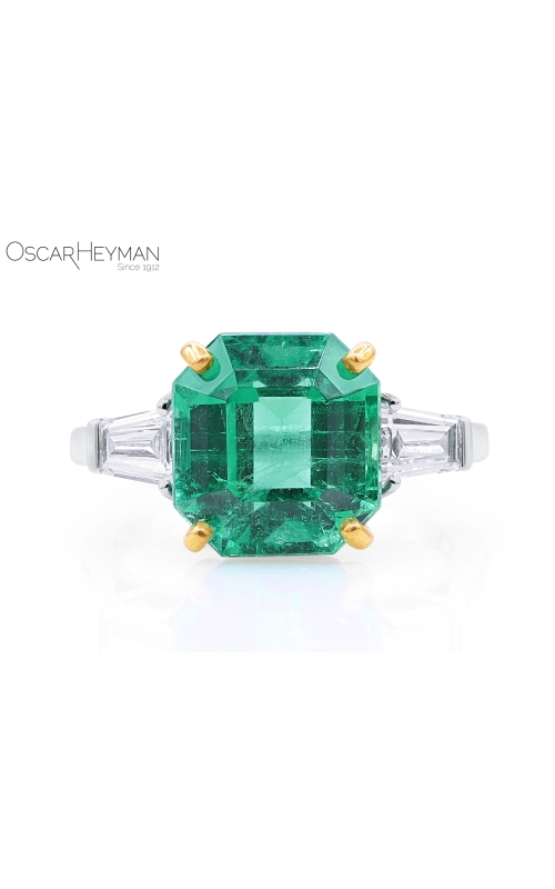 Platinum & 18K Yellow Gold Colombian Emerald & Diamond Ring