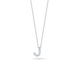ROBERTO COIN 18K White Gold Tiny Treasures Diamond Love Letter 'J' Necklace