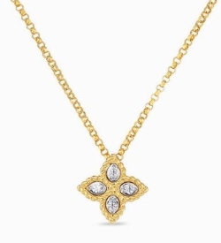 ROBERTO COIN 18K Gold Princess Flower Small Diamond Necklace