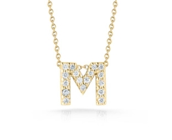 ROBERTO COIN 18K Yellow Gold Tiny Treasures Diamond Love Letter 'M' Necklace